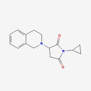 molecular formula C16H18N2O2 B7508182 1-cyclopropyl-3-(3,4-dihydro-1H-isoquinolin-2-yl)pyrrolidine-2,5-dione 