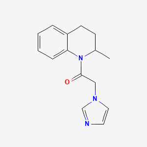 molecular formula C15H17N3O B7508202 2-imidazol-1-yl-1-(2-methyl-3,4-dihydro-2H-quinolin-1-yl)ethanone 