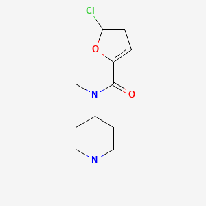 molecular formula C12H17ClN2O2 B7508283 5-chloro-N-methyl-N-(1-methylpiperidin-4-yl)furan-2-carboxamide 