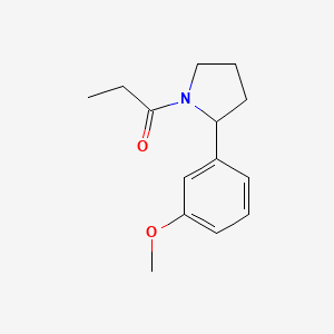 molecular formula C14H19NO2 B7508314 1-[2-(3-Methoxyphenyl)pyrrolidin-1-yl]propan-1-one 