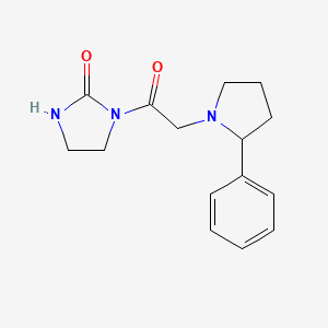 molecular formula C15H19N3O2 B7508330 1-[2-(2-Phenylpyrrolidin-1-yl)acetyl]imidazolidin-2-one 