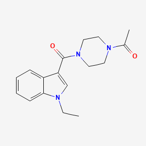 molecular formula C17H21N3O2 B7508339 1-[4-(1-Ethylindole-3-carbonyl)piperazin-1-yl]ethanone 