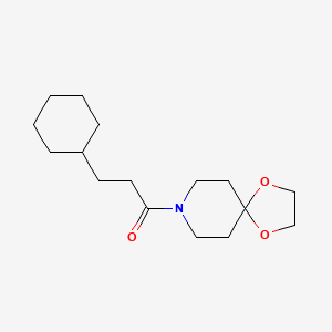 molecular formula C16H27NO3 B7508341 3-Cyclohexyl-1-(1,4-dioxa-8-azaspiro[4.5]decan-8-yl)propan-1-one 