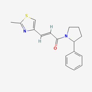 (E)-3-(2-methyl-1,3-thiazol-4-yl)-1-(2-phenylpyrrolidin-1-yl)prop-2-en-1-one