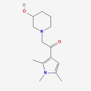 molecular formula C14H22N2O2 B7508355 2-(3-Hydroxypiperidin-1-yl)-1-(1,2,5-trimethylpyrrol-3-yl)ethanone 