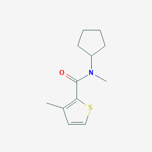molecular formula C12H17NOS B7508363 N-cyclopentyl-N,3-dimethylthiophene-2-carboxamide 