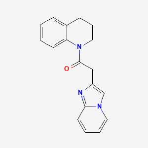 molecular formula C18H17N3O B7508370 1-(3,4-dihydro-2H-quinolin-1-yl)-2-imidazo[1,2-a]pyridin-2-ylethanone 
