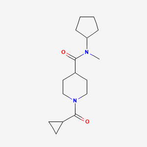 molecular formula C16H26N2O2 B7508382 N-cyclopentyl-1-(cyclopropanecarbonyl)-N-methylpiperidine-4-carboxamide 