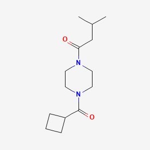 molecular formula C14H24N2O2 B7508389 1-[4-(Cyclobutanecarbonyl)piperazin-1-yl]-3-methylbutan-1-one 