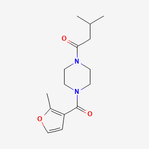 molecular formula C15H22N2O3 B7508399 3-Methyl-1-[4-(2-methylfuran-3-carbonyl)piperazin-1-yl]butan-1-one 