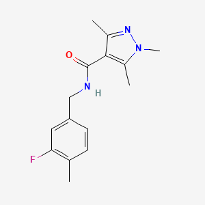 N-[(3-fluoro-4-methylphenyl)methyl]-1,3,5-trimethylpyrazole-4-carboxamide