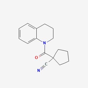 molecular formula C16H18N2O B7508488 1-(3,4-dihydro-2H-quinoline-1-carbonyl)cyclopentane-1-carbonitrile 