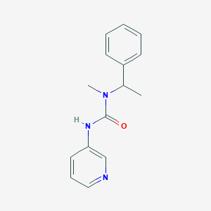 molecular formula C15H17N3O B7508496 1-Methyl-1-(1-phenylethyl)-3-pyridin-3-ylurea 