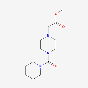 molecular formula C13H23N3O3 B7508606 Methyl 2-[4-(piperidine-1-carbonyl)piperazin-1-yl]acetate 