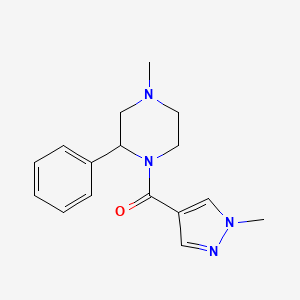molecular formula C16H20N4O B7508642 (4-Methyl-2-phenylpiperazin-1-yl)-(1-methylpyrazol-4-yl)methanone 