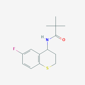 molecular formula C14H18FNOS B7508692 N-(6-fluoro-3,4-dihydro-2H-thiochromen-4-yl)-2,2-dimethylpropanamide 