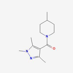 (4-Methylpiperidin-1-yl)-(1,3,5-trimethylpyrazol-4-yl)methanone