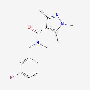 N-[(3-fluorophenyl)methyl]-N,1,3,5-tetramethylpyrazole-4-carboxamide