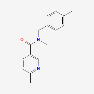 molecular formula C16H18N2O B7508765 N,6-dimethyl-N-[(4-methylphenyl)methyl]pyridine-3-carboxamide 