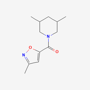 molecular formula C12H18N2O2 B7508789 (3,5-Dimethylpiperidin-1-yl)-(3-methyl-1,2-oxazol-5-yl)methanone 