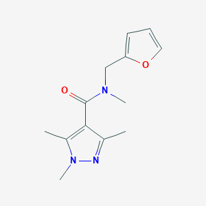 molecular formula C13H17N3O2 B7508797 N-(furan-2-ylmethyl)-N,1,3,5-tetramethylpyrazole-4-carboxamide 