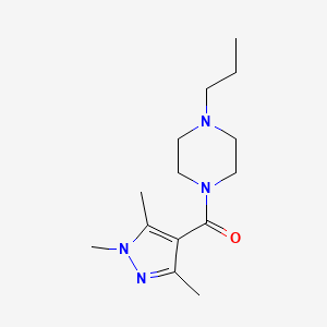 molecular formula C14H24N4O B7508806 (4-Propylpiperazin-1-yl)-(1,3,5-trimethylpyrazol-4-yl)methanone 