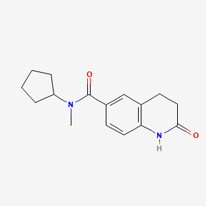 molecular formula C16H20N2O2 B7508811 N-cyclopentyl-N-methyl-2-oxo-3,4-dihydro-1H-quinoline-6-carboxamide 