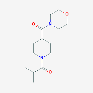 molecular formula C14H24N2O3 B7508819 2-Methyl-1-[4-(morpholine-4-carbonyl)piperidin-1-yl]propan-1-one 