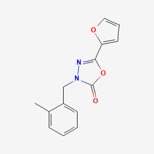 molecular formula C14H12N2O3 B7508824 5-(Furan-2-yl)-3-[(2-methylphenyl)methyl]-1,3,4-oxadiazol-2-one 