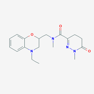 molecular formula C18H24N4O3 B7508887 N-[(4-ethyl-2,3-dihydro-1,4-benzoxazin-2-yl)methyl]-N,1-dimethyl-6-oxo-4,5-dihydropyridazine-3-carboxamide 