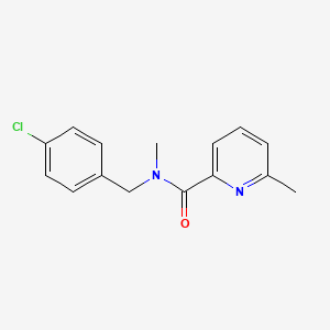 molecular formula C15H15ClN2O B7508904 N-[(4-chlorophenyl)methyl]-N,6-dimethylpyridine-2-carboxamide 