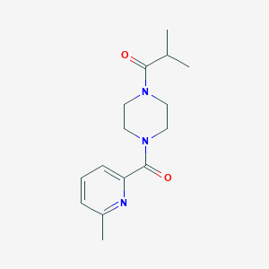 molecular formula C15H21N3O2 B7508935 2-Methyl-1-[4-(6-methylpyridine-2-carbonyl)piperazin-1-yl]propan-1-one 