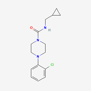 molecular formula C15H20ClN3O B7508958 4-(2-chlorophenyl)-N-(cyclopropylmethyl)piperazine-1-carboxamide 