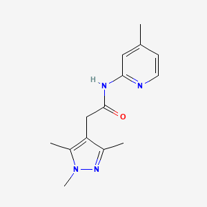 N-(4-methylpyridin-2-yl)-2-(1,3,5-trimethylpyrazol-4-yl)acetamide