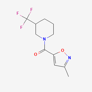 molecular formula C11H13F3N2O2 B7509009 (3-Methyl-1,2-oxazol-5-yl)-[3-(trifluoromethyl)piperidin-1-yl]methanone 