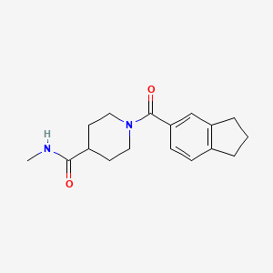 molecular formula C17H22N2O2 B7509018 1-(2,3-dihydro-1H-indene-5-carbonyl)-N-methylpiperidine-4-carboxamide 