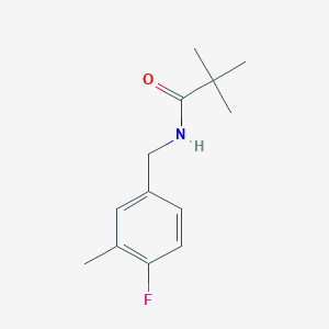 molecular formula C13H18FNO B7509034 N-[(4-fluoro-3-methylphenyl)methyl]-2,2-dimethylpropanamide 
