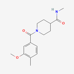 molecular formula C16H22N2O3 B7509055 1-(3-methoxy-4-methylbenzoyl)-N-methylpiperidine-4-carboxamide 