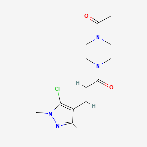 molecular formula C14H19ClN4O2 B7509133 (E)-1-(4-acetylpiperazin-1-yl)-3-(5-chloro-1,3-dimethylpyrazol-4-yl)prop-2-en-1-one 