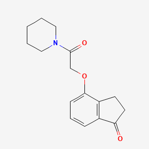 molecular formula C16H19NO3 B7509143 4-(2-Oxo-2-piperidin-1-ylethoxy)-2,3-dihydroinden-1-one 