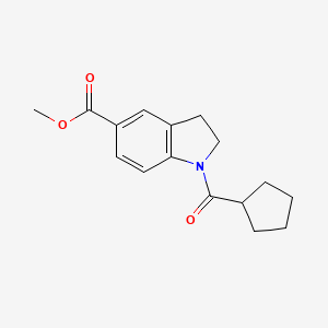 molecular formula C16H19NO3 B7509195 Methyl 1-(cyclopentanecarbonyl)-2,3-dihydroindole-5-carboxylate 