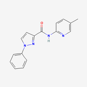 molecular formula C16H14N4O B7509204 N-(5-methylpyridin-2-yl)-1-phenylpyrazole-3-carboxamide 