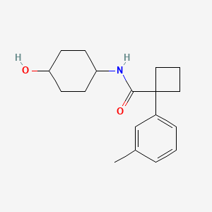 molecular formula C18H25NO2 B7509225 N-(4-hydroxycyclohexyl)-1-(3-methylphenyl)cyclobutane-1-carboxamide 