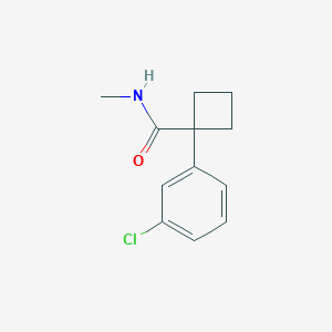 molecular formula C12H14ClNO B7509230 1-(3-chlorophenyl)-N-methylcyclobutane-1-carboxamide 