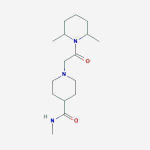 molecular formula C16H29N3O2 B7509241 1-[2-(2,6-dimethylpiperidin-1-yl)-2-oxoethyl]-N-methylpiperidine-4-carboxamide 