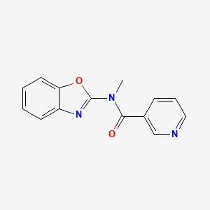 molecular formula C14H11N3O2 B7509249 N-(1,3-benzoxazol-2-yl)-N-methylpyridine-3-carboxamide 