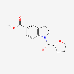 molecular formula C15H17NO4 B7509264 Methyl 1-(oxolane-2-carbonyl)-2,3-dihydroindole-5-carboxylate 