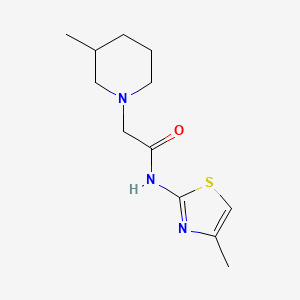 molecular formula C12H19N3OS B7509309 2-(3-methylpiperidin-1-yl)-N-(4-methyl-1,3-thiazol-2-yl)acetamide 