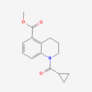 molecular formula C15H17NO3 B7509319 methyl 1-(cyclopropanecarbonyl)-3,4-dihydro-2H-quinoline-5-carboxylate 