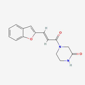 molecular formula C15H14N2O3 B7509327 4-[(E)-3-(1-benzofuran-2-yl)prop-2-enoyl]piperazin-2-one 